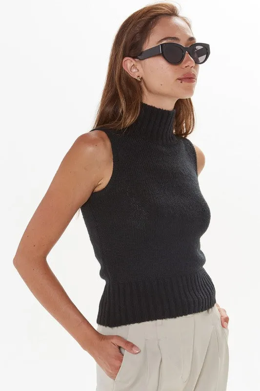 Black S/L Turtleneck Tank