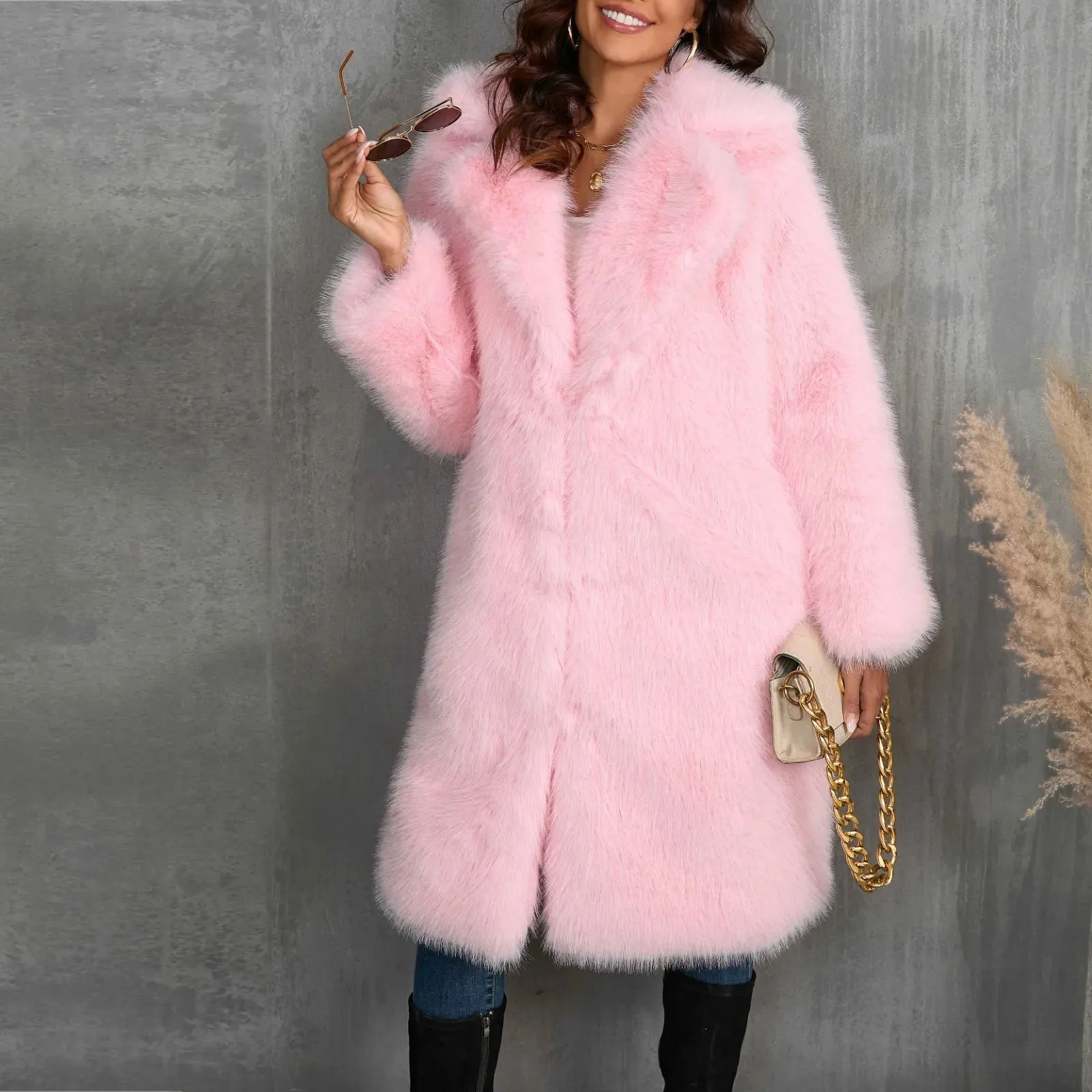 Luxy Mid Faux Fur Coat