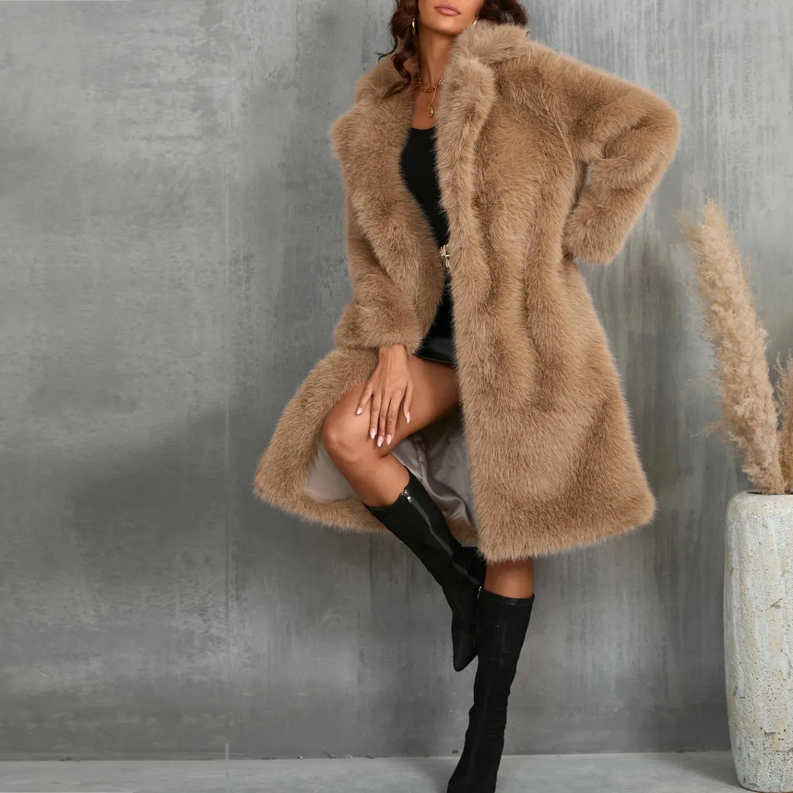 Luxy Mid Faux Fur Coat